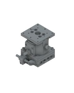 60X60mm EXC Bearing, Steel, XZ-Axis Stage, Side Hex Screw, +/-6.5/5.0mm, M4 Threads, Right-handed
