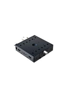 100X100mm Crossed-Roller Bearing, Aluminum, X-Axis Stage, Side Hex Screw, +/-12.5mm, M4 Threads, Right-handed