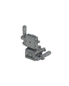 40X40mm EXC Bearing, Steel, XYZ-Axis Stage, (Vertical Platform) Side Micrometer, +/-6.5mm, 6-32 Threads