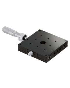 100X100mm EXC Bearing, Steel, X-Axis Stage, Center Micrometer, +/-12.5mm, M4 Threads