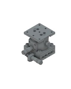 65X65mm EXC Bearing, Vacuum Compatible, Stainless Steel, XZ-Axis Stage, Side Micrometer, +/-6.5/5.0mm, M6 Threads