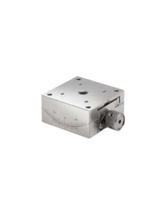 40X40mm Goniometer, V6 Vacuum Compatible, Stainless Steel , 1-Axis, +/-20 deg, 15mm Axis Ht, Worm-gear, M3 Thd