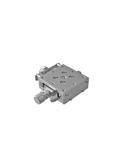 40X40mm Goniometer with Nickel Plating, EXC Bearings, 1-Axis, +/-8 deg, 60mm Axis Ht, Right-handed, Worm-gear, M3 Thd