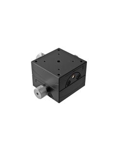 40X40mm Goniometer, Brass Dovetail, 2-Axis, +/-20 deg, 35mm Axis Ht, Right-handed, Worm-gear, M3 Thd