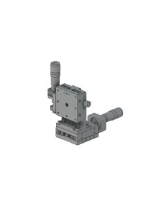 40X40mm EXC Bearing, Vacuum Compatible, Stainless Steel, XZ-Axis Stage, (Vertical Platform) Center Micrometer, +/-6.5mm, M3 Threads