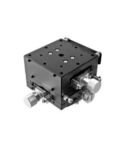 60X60mm Goniometer, EXC Bearings, 2-Axis, +/-15 deg, 60mm Axis Ht, Worm-gear, M4 Thd
