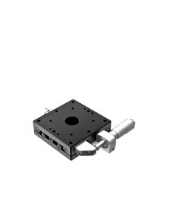 60X60mm EXC Bearing, Steel, X-Axis Stage, Side Micrometer, +/-6.5mm, M4 Threads