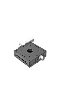 60X60mm EXC Bearing, Steel, X-Axis Stage, Side Micrometer, +/-6.5mm, M4 Threads, Right-handed