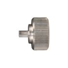 2mm Hex Key Knob, 10mm Diameter, Straight Knurl, Stainless Steel