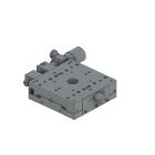 80X80mm Crossed-Roller Bearing, Aluminum, X-Axis Stage, Side Sub-Micron Worm-screw Micrometer, +/-7.5mm, M4 Threads, Right-handed