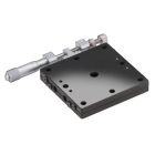 60X60mm EXC Bearing, Steel, X-Axis Stage, Side Micrometer, +/-6.5mm, M4 Threads