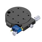 Motorized 90mm Diameter, Brass, Crossed-Roller Bearing Rotation Stage, 360 Deg Manual Rotation, 8 Deg Fine Adjustment, Piezomotor Drive, M6 Threads