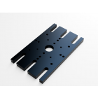 Slotted base plate for metric stages