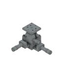 Roulement EXC 40 x 40 mm, compatible avec le vide, acier inoxydable, support axe XYZ, micromètre central, +/- 6,5/6,5/3,0 mm, filetage M3