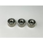 Screw-on knobs, stainless steel, 14-mm diameter, M6×0.25 thread, pack of 3 ea.