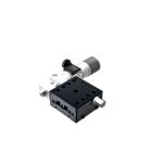 40X40mm Crossed-Roller Bearing, Aluminum, X-Axis Stage, Side Sub-Micron Worm-screw Micrometer, +/-6.5mm, 6-32 Threads, Right-handed