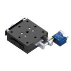 Motorized 65X65mm Goniometer, EXC Bearings, 1-Axis, 12 deg, 75mm Axis Ht, Piezomotor, 1/4-20 Thd