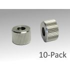 Screw-On Knob, M4 X 0.25P Thd, Stainless Steel, for Fine-Pitch Adjustment Screws, 9mm Dia. (10-Pack)