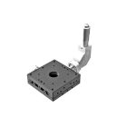 60X60mm EXC Bearing, Steel, X-Axis Stage, Center 90-Deg. Micrometer, +/-6.5mm, M4 Threads