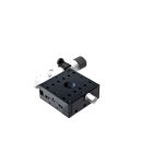 60X60mm Crossed-Roller Bearing, Aluminum, X-Axis Stage, Side Sub-Micron Worm-screw Micrometer, +/-6.5mm, M4 Threads, Right-handed