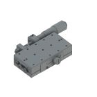 25X50mm EXC Bearing, Steel, X-Axis Stage, Side Micrometer, +/-6.5mm, M4 Threads, Right-handed