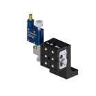 Motorized 25X25mm Ball Bearing, Aluminum, Z-Axis Stage, (Vertical Platform/Horizontal Base) Center Piezomotor, +/-2.5mm, M2 Threads