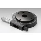 60mm Diameter, Brass, Lapped-Surface Bearing Rotation Stage, 360 Deg Manual Rotation, +/-5 Deg Fine Adjustment, Vernier Scale, Micrometer Drive, M4 Threads