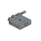 80X80mm Crossed-Roller Bearing, Aluminum, X-Axis Stage, Side Differential Micrometer, +/-7.5mm, M4 Threads, Right-handed