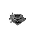 57mm Diameter, Aluminum, Lapped-Surface Bearing Rotation Stage, 360 Deg Manual Rotation, +/-5 Deg Fine Adjustment, Vernier Scale, Micrometer Drive, M4 Threads