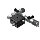 40X40mm EXC Bearing, Steel, XY-Axis Stage, Side Sub-Micron Worm-screw Micrometer, +/-6.5mm, 6-32 Threads, Right-handed